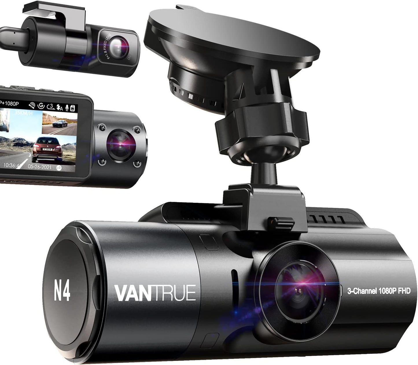 VANTRUE N4 3CH 4K+1080P Dash Cam - Triple Car Camera