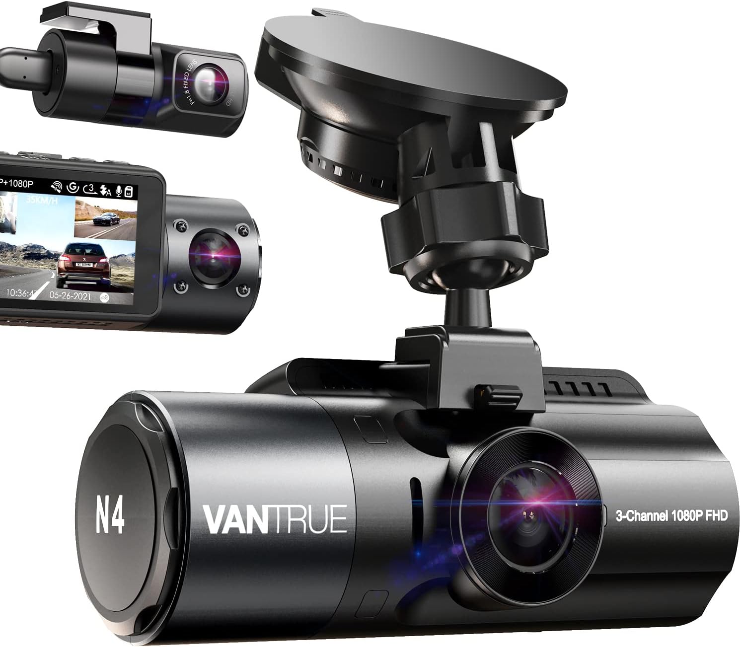 VANTRUE N4 3CH 4K+1080P Dash Cam - Triple Car Camera