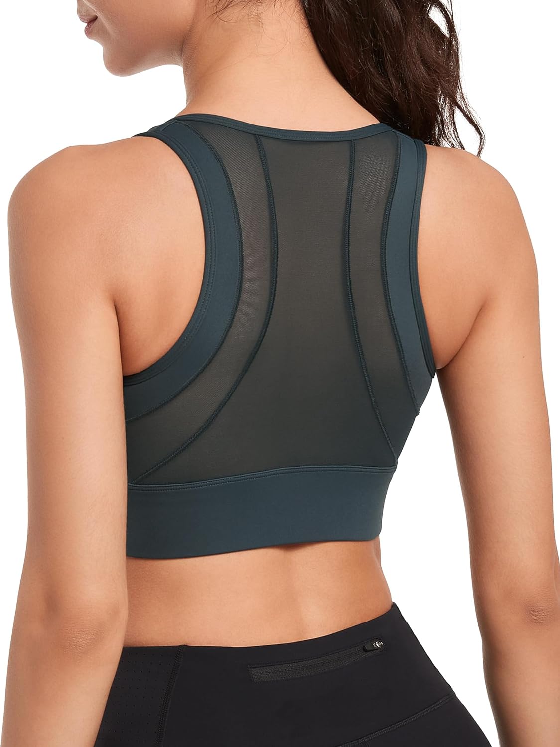 Yvette High Impact Sports Bras for Women with Zip Front Closure