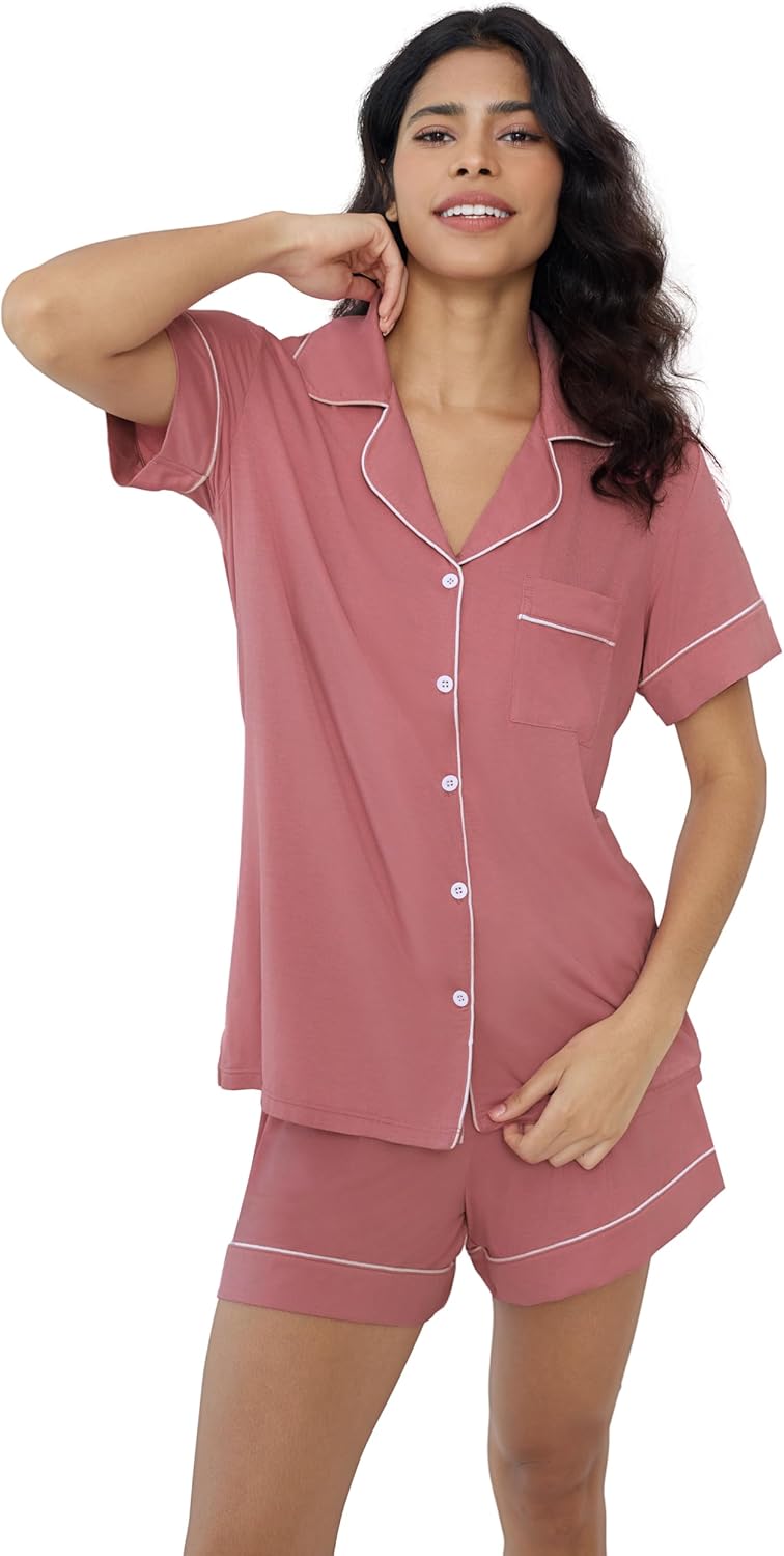 Bamboo Viscose Pajama Shorts Set for Women - Super Soft Comfort