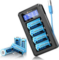 CR123A Rechargeable Batteries 8-Pack with Charger - Long Runtime