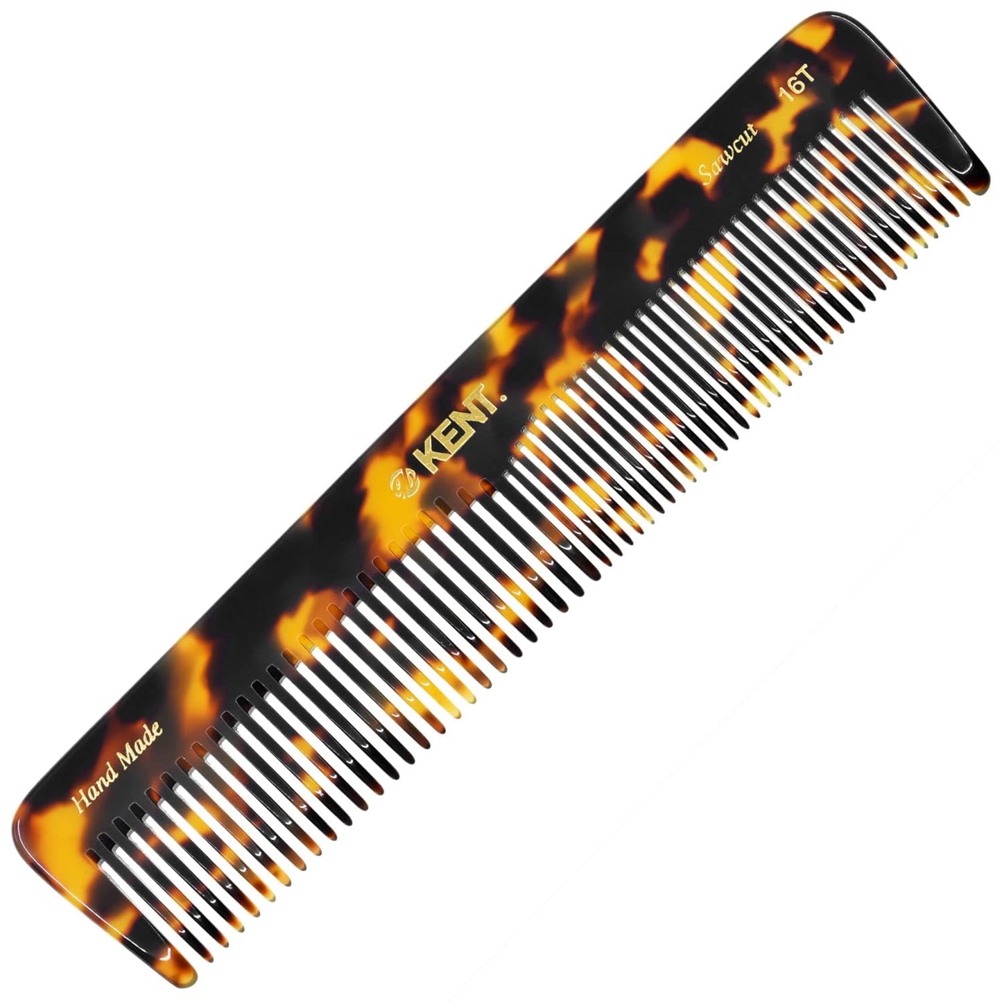 Kent 16T Fine Tooth and Wide Tooth Comb for All Hair Types