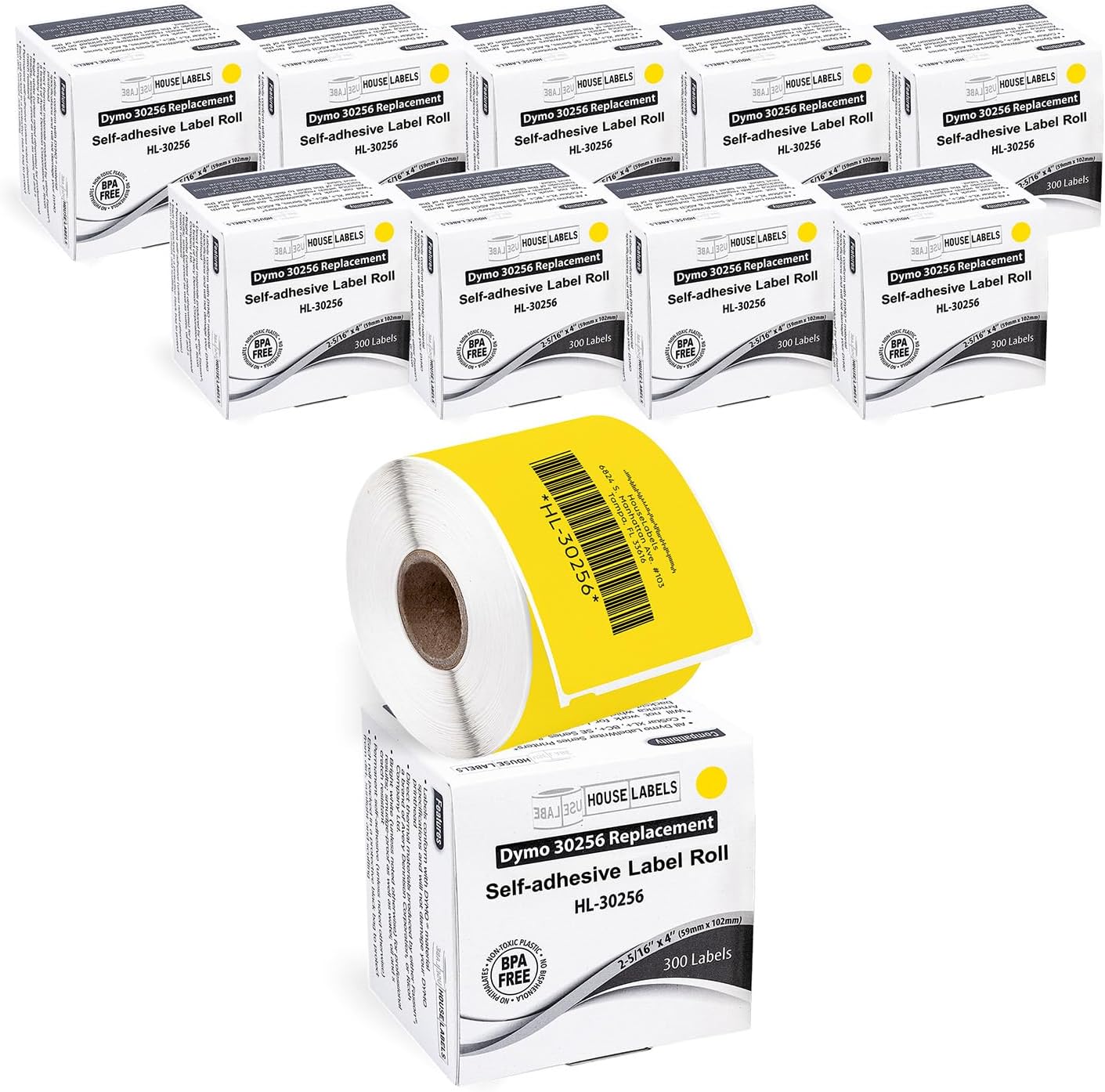 HOUSELABELS Compatible DYMO 30256 Yellow Shipping Labels 3000