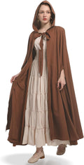 Women Renaissance Cloak with Arm Holes - Flowing Medieval Hooded Cape
