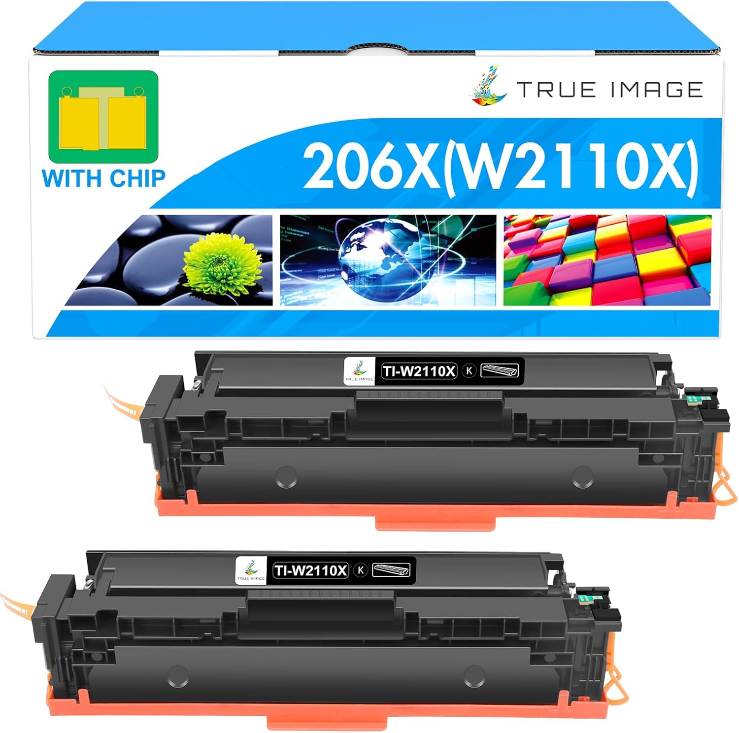 206X 206A W2110X Black Toner Cartridge by TRUE IMAGE