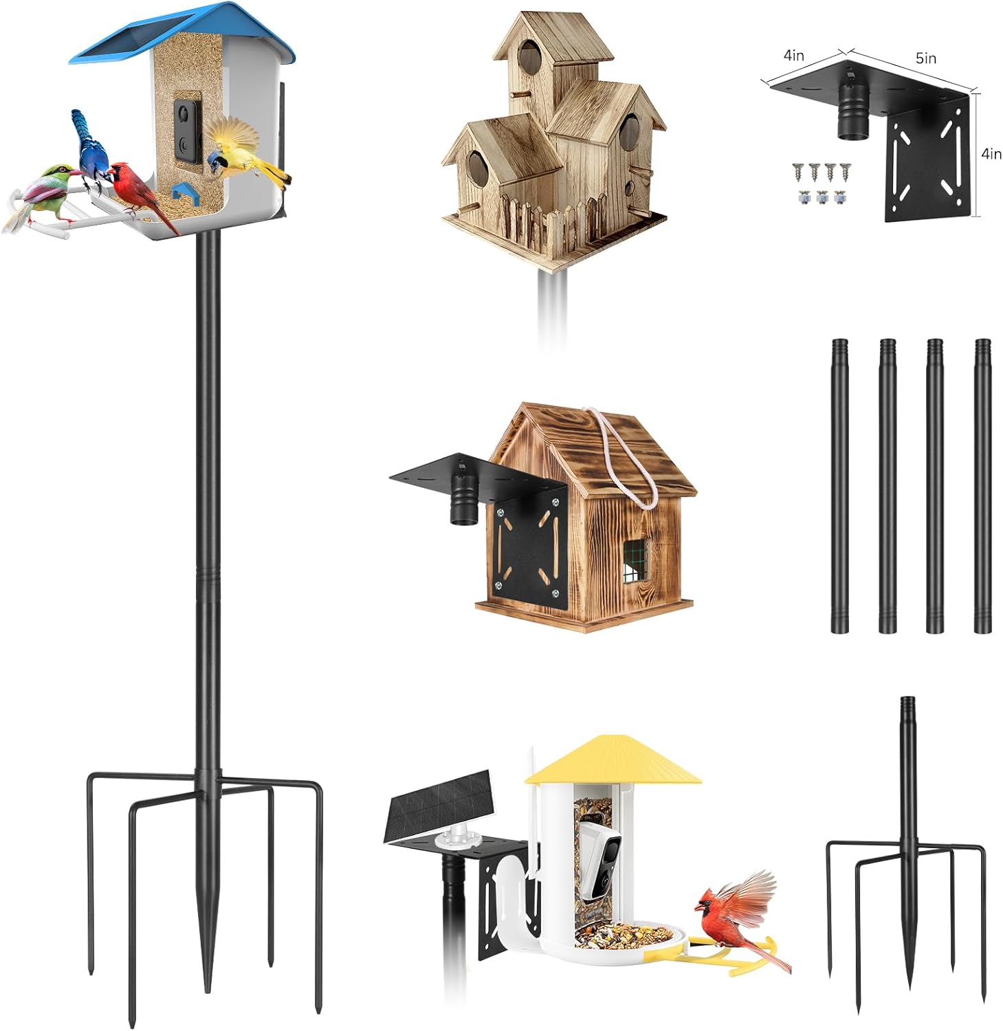 Adjustable Smart Bird Feeder Pole Kit