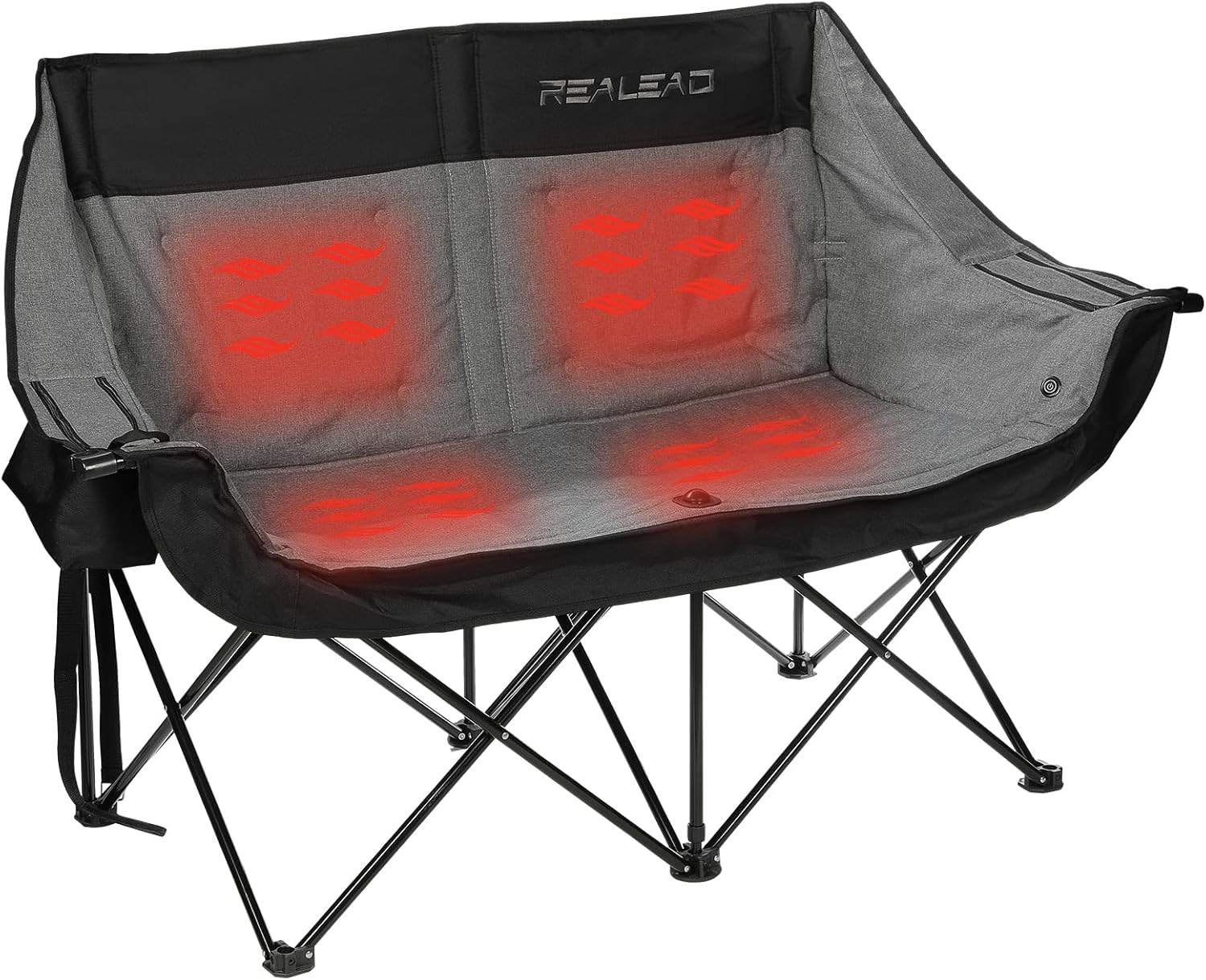 Portable Heated Camping Chair, 3 Heat Levels, 4 Zones