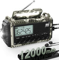 Hand Crank Solar Emergency Radio with 12000mAh Battery - Long-Lasting