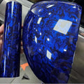 Blue Forged Carbon Fiber Vinyl Wrap Roll - High Gloss DIY Car Film