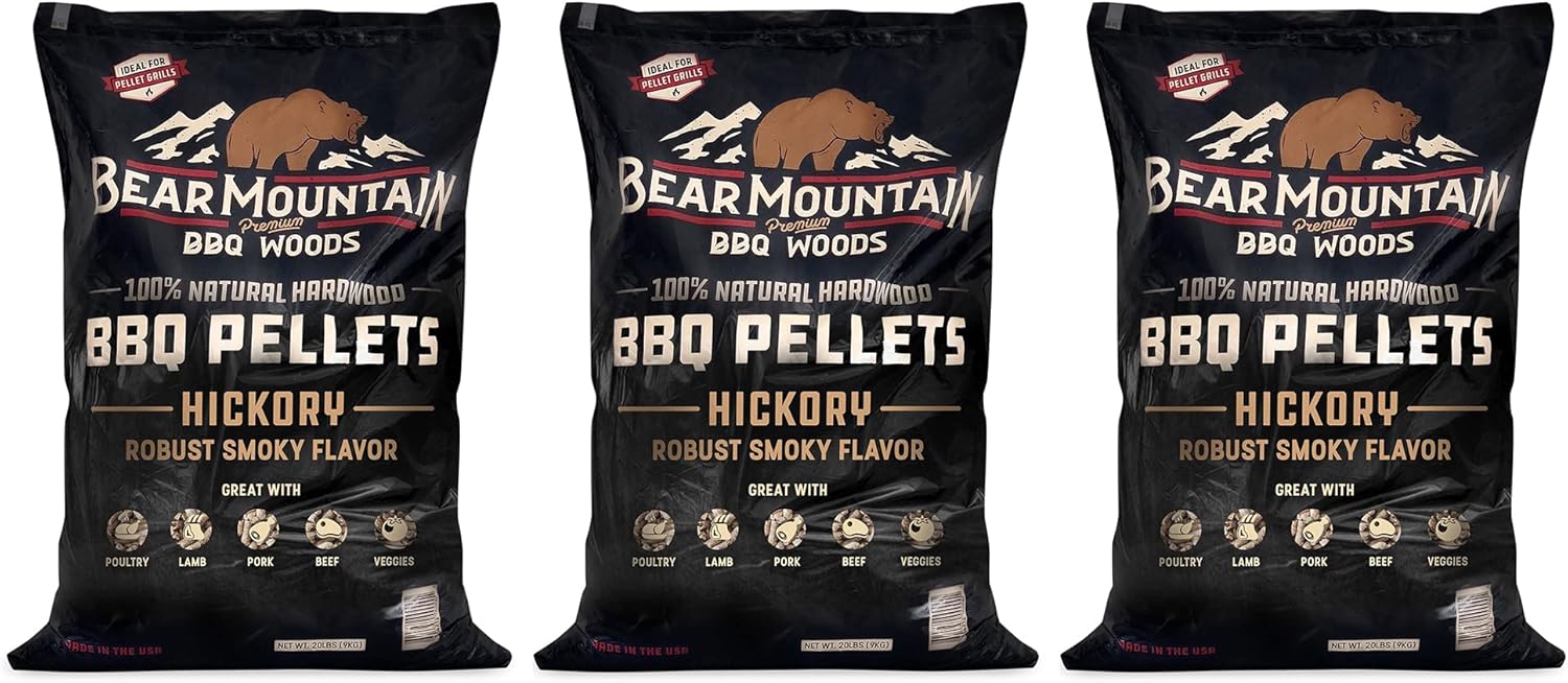 Bear Mountain Premium Hickory BBQ Smoker Pellets for Grilling