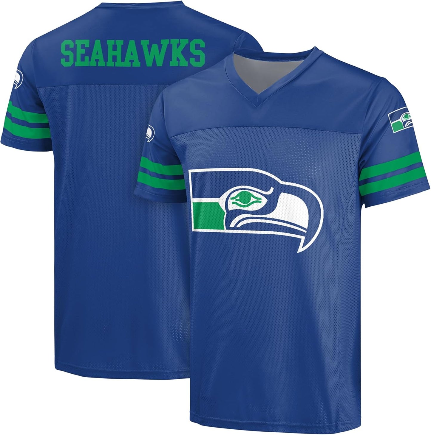 FOCO NFL Men's Throwback Retro Primary Logo Game Day Top
