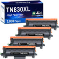 TN830XL TN830 XL Compatible Black Toner 4-Pack - Reliable High Yield