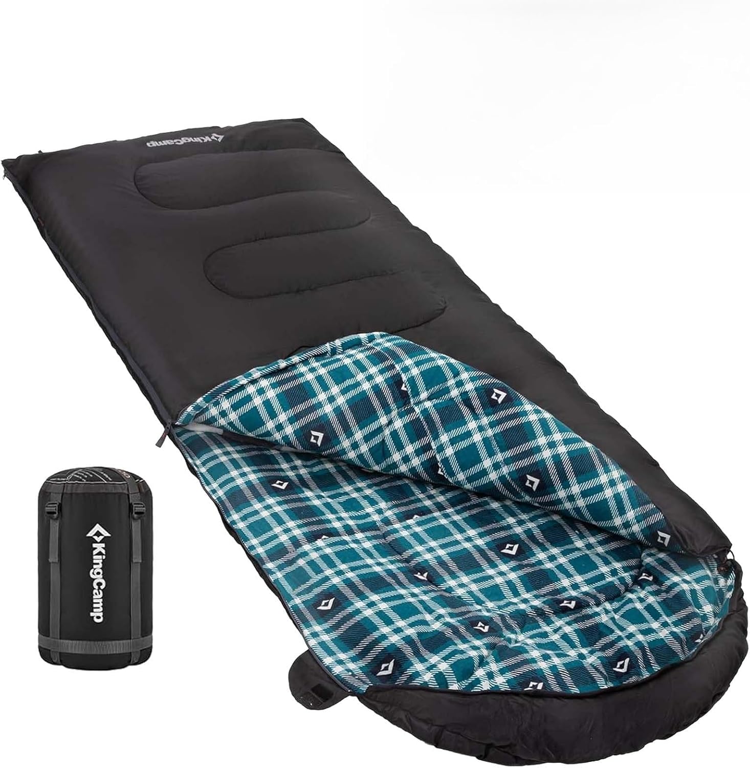KingCamp Cold Weather Sleeping Bag for Adults - XL Flannel Comfort