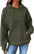 SHEWIN Womens Waffle Hooded Sweatshirt - Soft, Lightweight Pullover