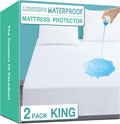 Lunsing Waterproof King Mattress Protector - Noiseless, Soft Fit