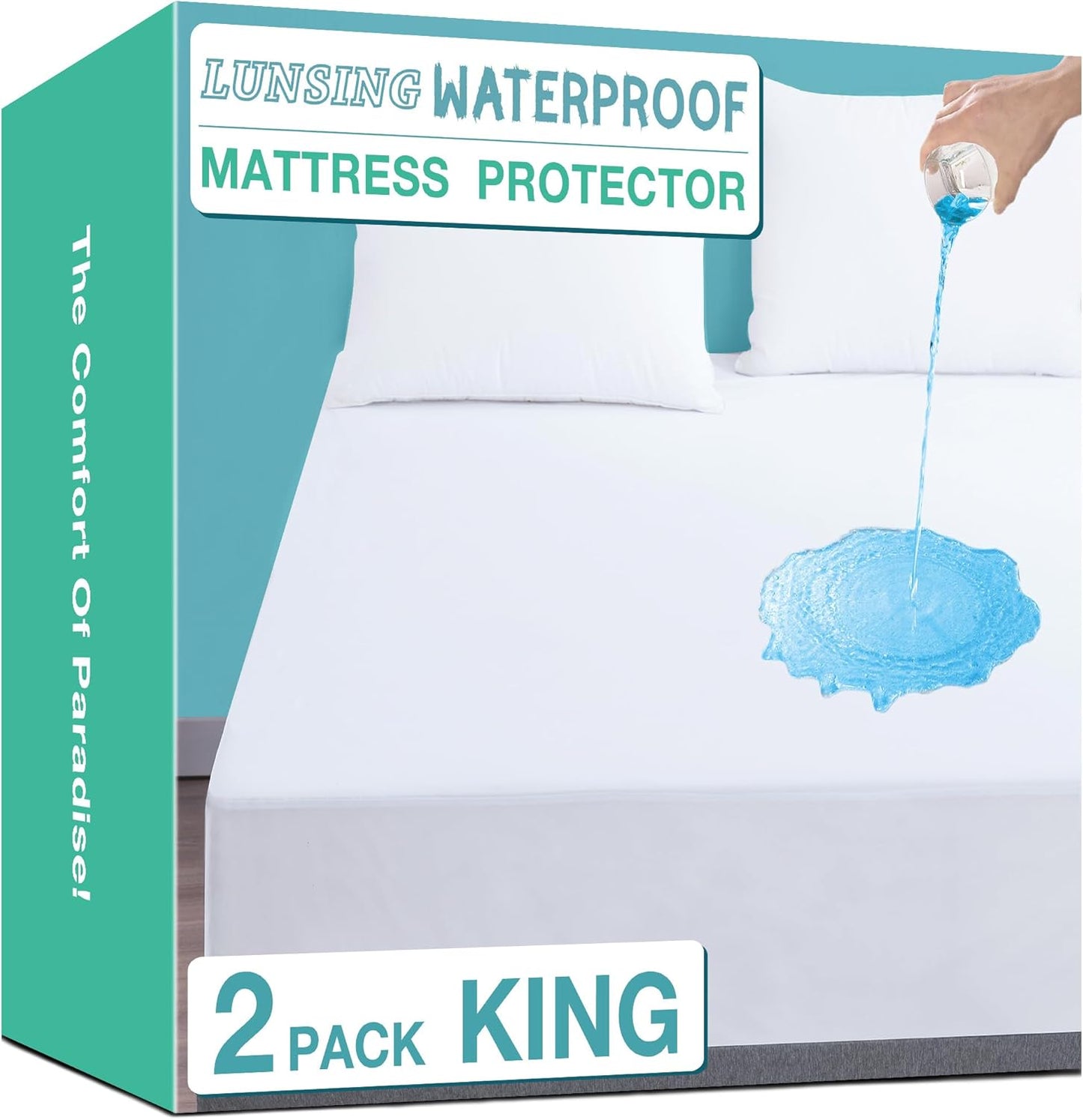 Lunsing Waterproof King Mattress Protector for Ultimate Comfort