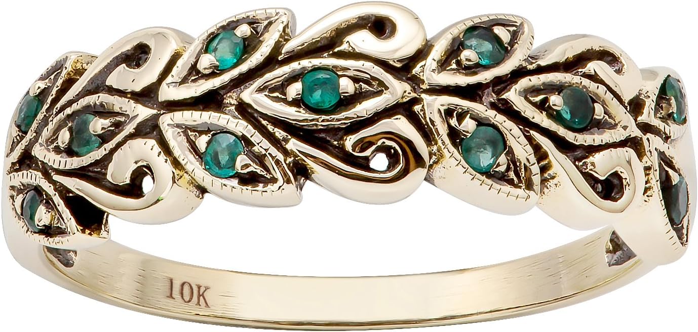 10k Yellow Gold Genuine Emerald Scroll Anniversary Ring Review