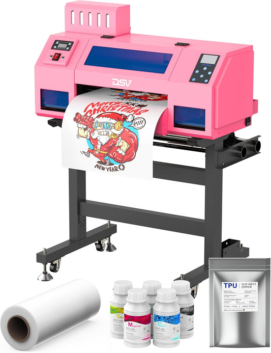 Pro A3 DTF Printer: Dual XP600 Printheads, White Ink, Semi-Automatic Cleaning!