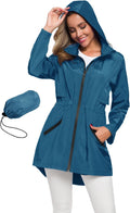 Avoogue Women's Long Raincoat with Hood - Lightweight Waterproof is