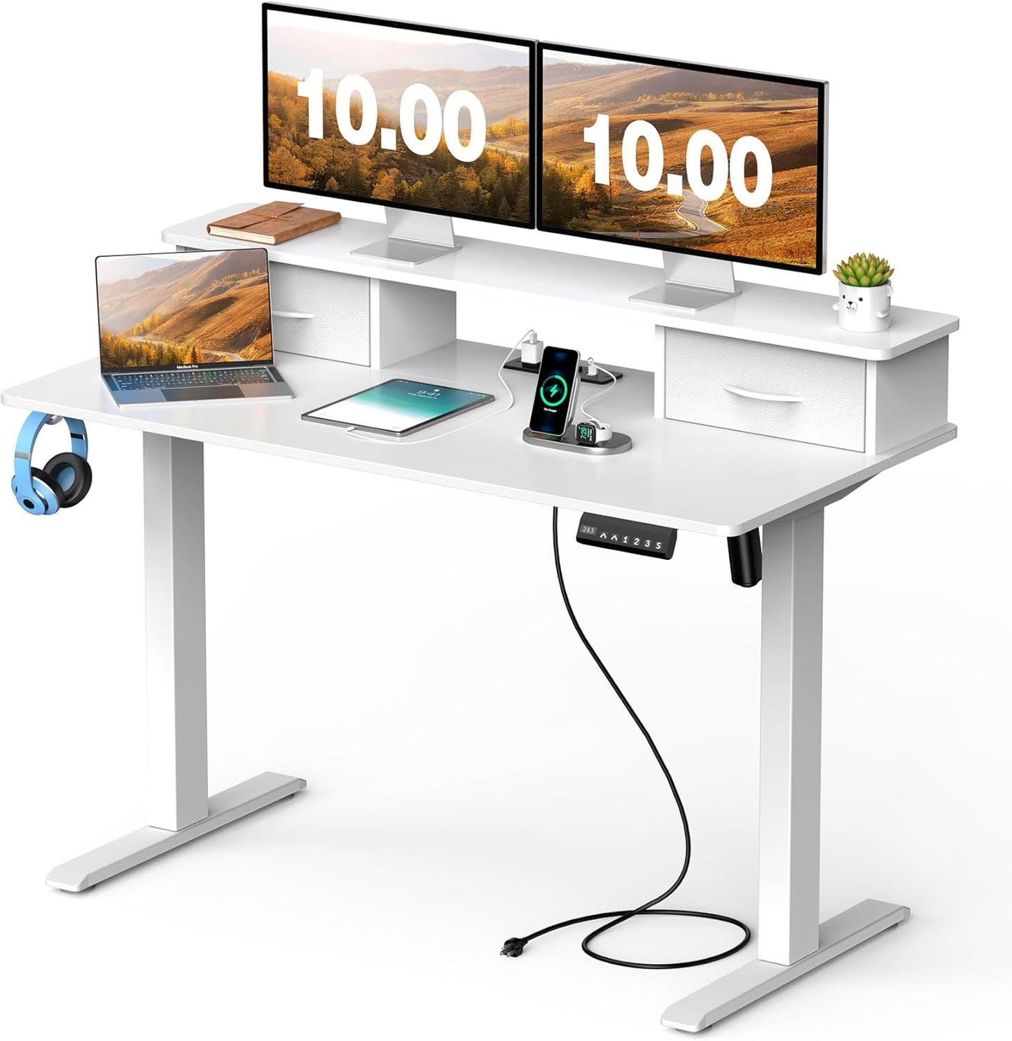 Mr IRONSTONE 47 Electric Standing Desk - Height Adjustable & Spacious Storage