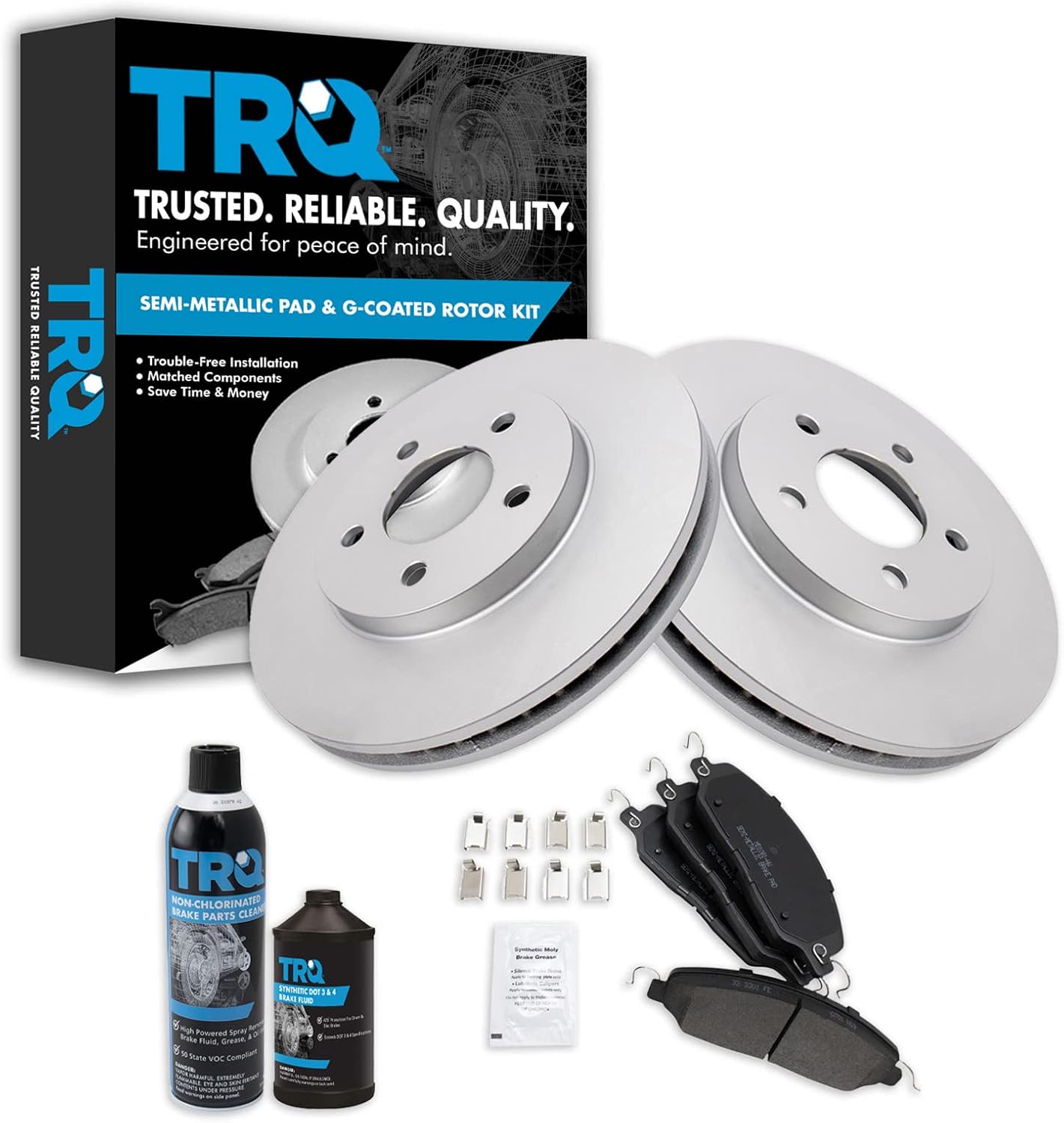 TRQ Front Brake Pad & Rotor Kit for 2005-2010 Ford Mustang