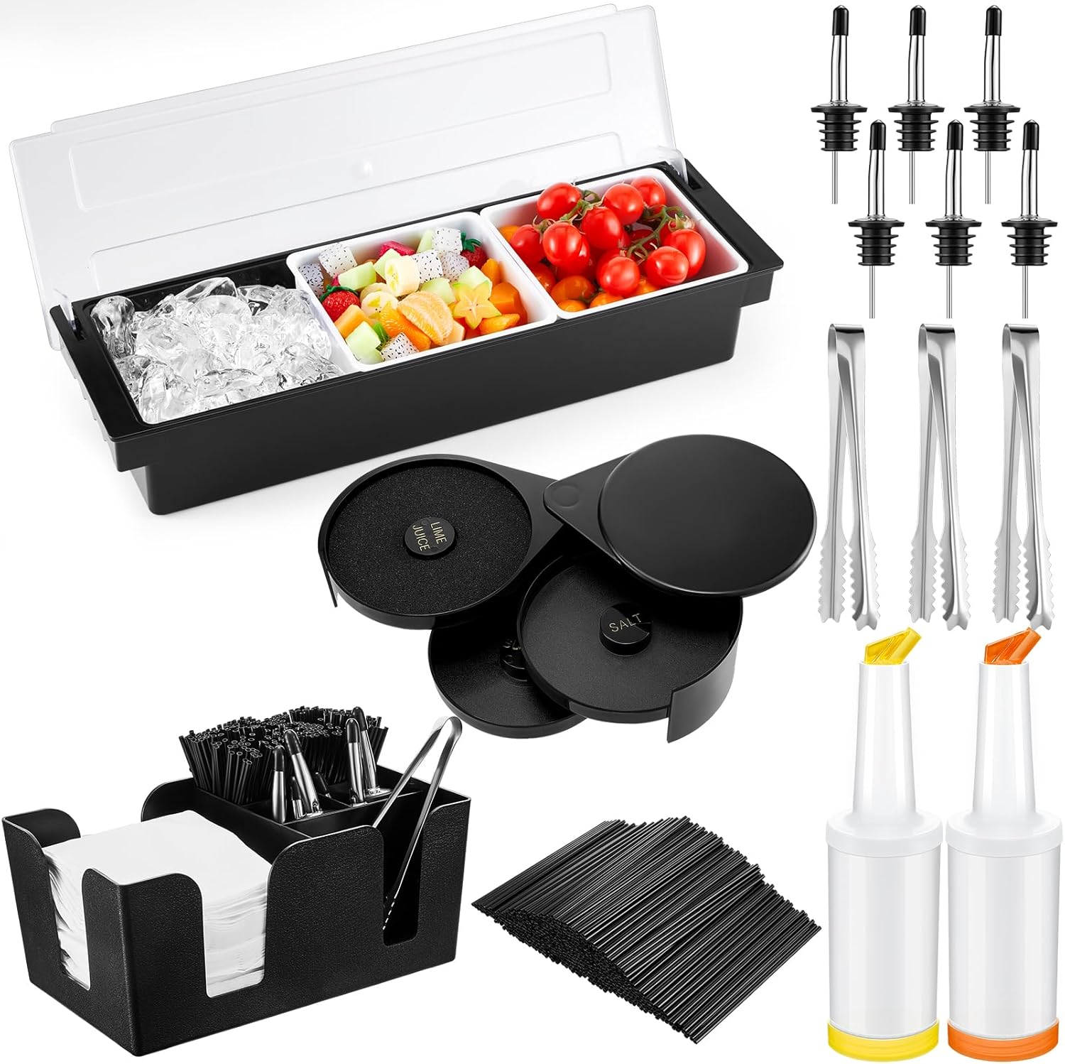 Mifoci Garnish Tray with Lid Bar Caddy for Cocktail Lovers