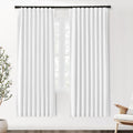SHINELAND Pure White Blackout Curtains for Total Darkness