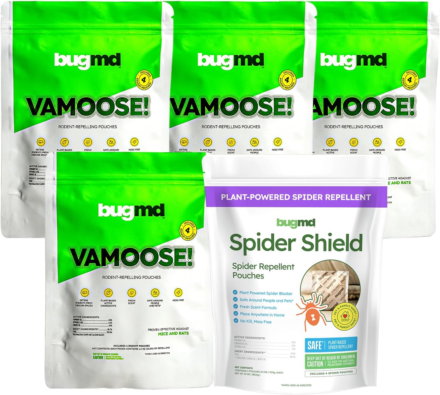 BugMD Spider Shield Bundle | Natural Rodent & Spider Repellent