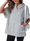 Fisoew Oversized Hoodie: Short Sleeve Comfort