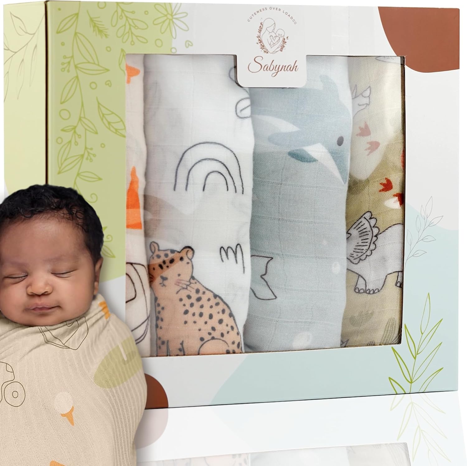 Ultra-Soft Muslin Baby Blankets 4-Pack
