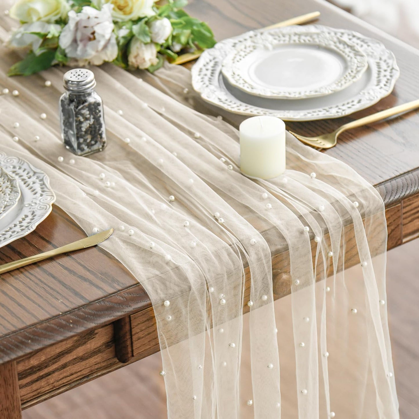 Gauze Table Runner 120 Inch for Elegant Dining Decor
