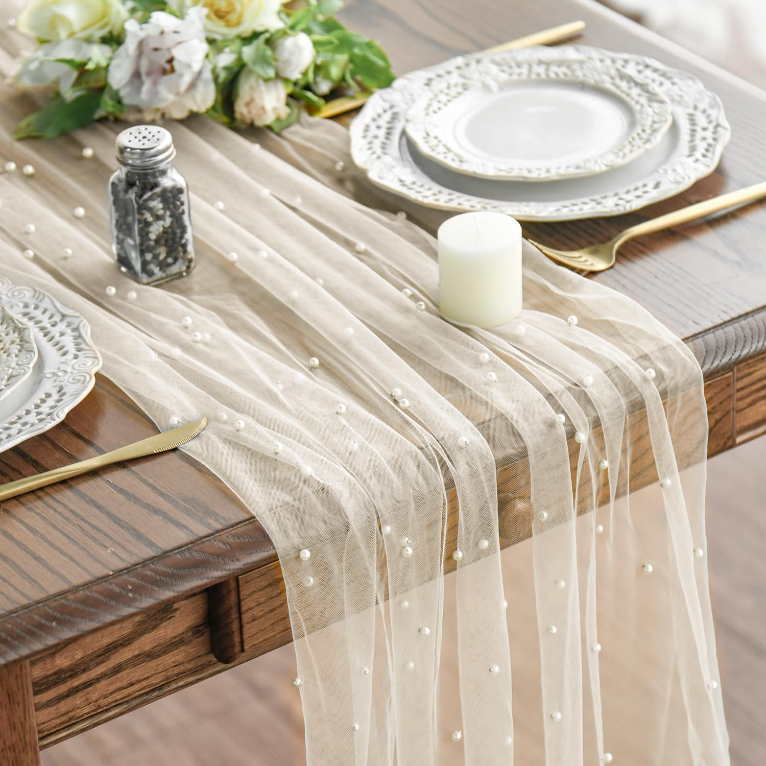 Gauze Table Runner 120 Inch for Elegant Dining Decor
