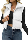 Women's Crop Puffer Vest Lightweight Sleeveless Jacket - Trendy Fit