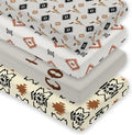 4 Pack Western Crib Sheet Set for Baby Boys - Soft Breathable Fit