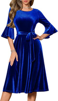 HomRain Women's Velvet Bell Sleeve Cocktail Dress - Vintage Evening