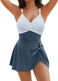 Blooming Jelly One Piece Swimsuit Tummy Control Swim Dress Shoes