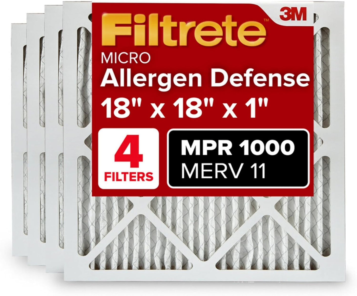 Filtrete 18x18x1 AC Furnace Air Filter for Cleaner Air