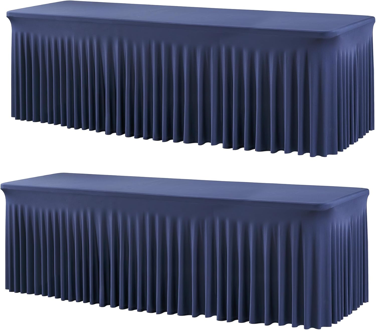 Navy Blue Spandex Tablecloths for 8 Foot Rectangle Tables