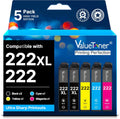 Valuetoner 222XL 5-Pack Remanufactured Ink Cartridges - High Yield