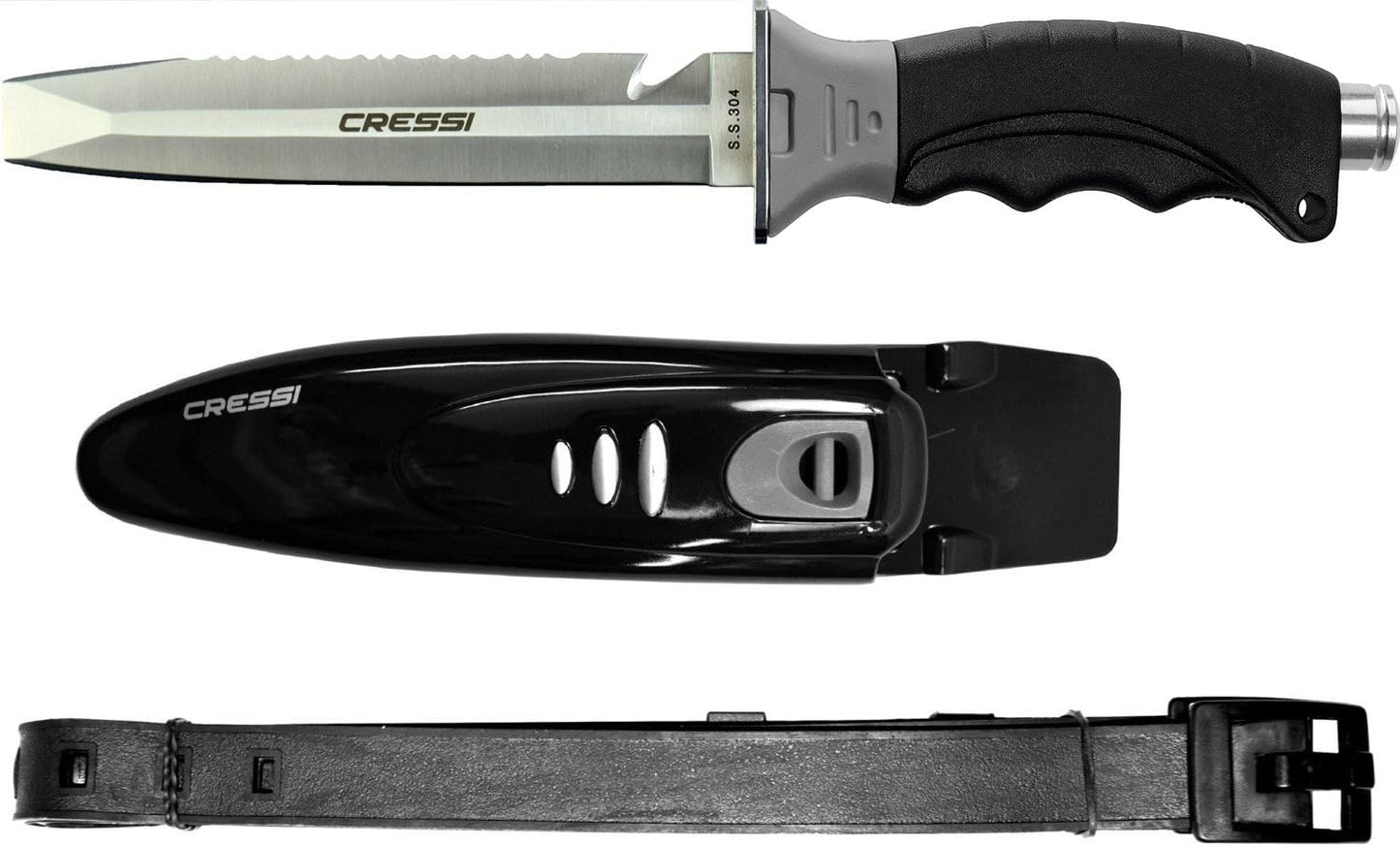 Cressi Borg Long Blade Knife for Diving and Spearfishing Use