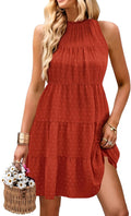 KIRUNDO Womens Halter Sundress 2025 - Flowy Tiered Mini Dress Please