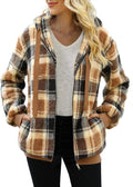 Womens Sherpa Jacket Fuzzy Zip Up Hoodie - Oversized Fluffy Coat