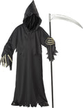 Grim Reaper Deluxe Boys Costume - Classic Hooded Reaper Robe