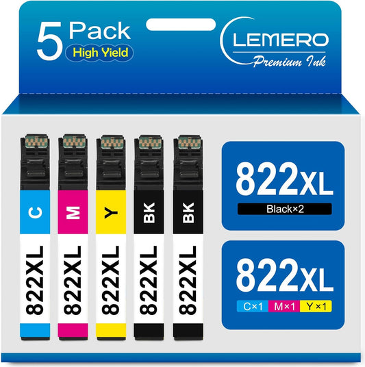 LEMERO Remanufactured Ink Combo: Epson 822XL Replacement