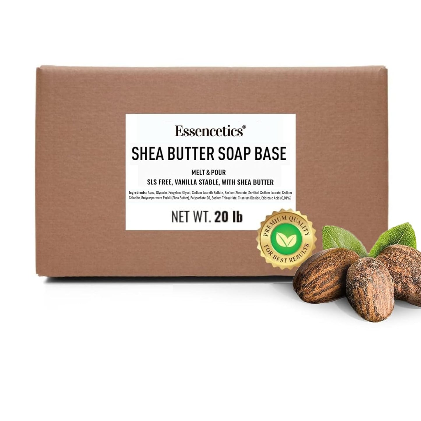 Shea Butter Melt and Pour Soap Base - SLS Free, Vegan 20 lb
