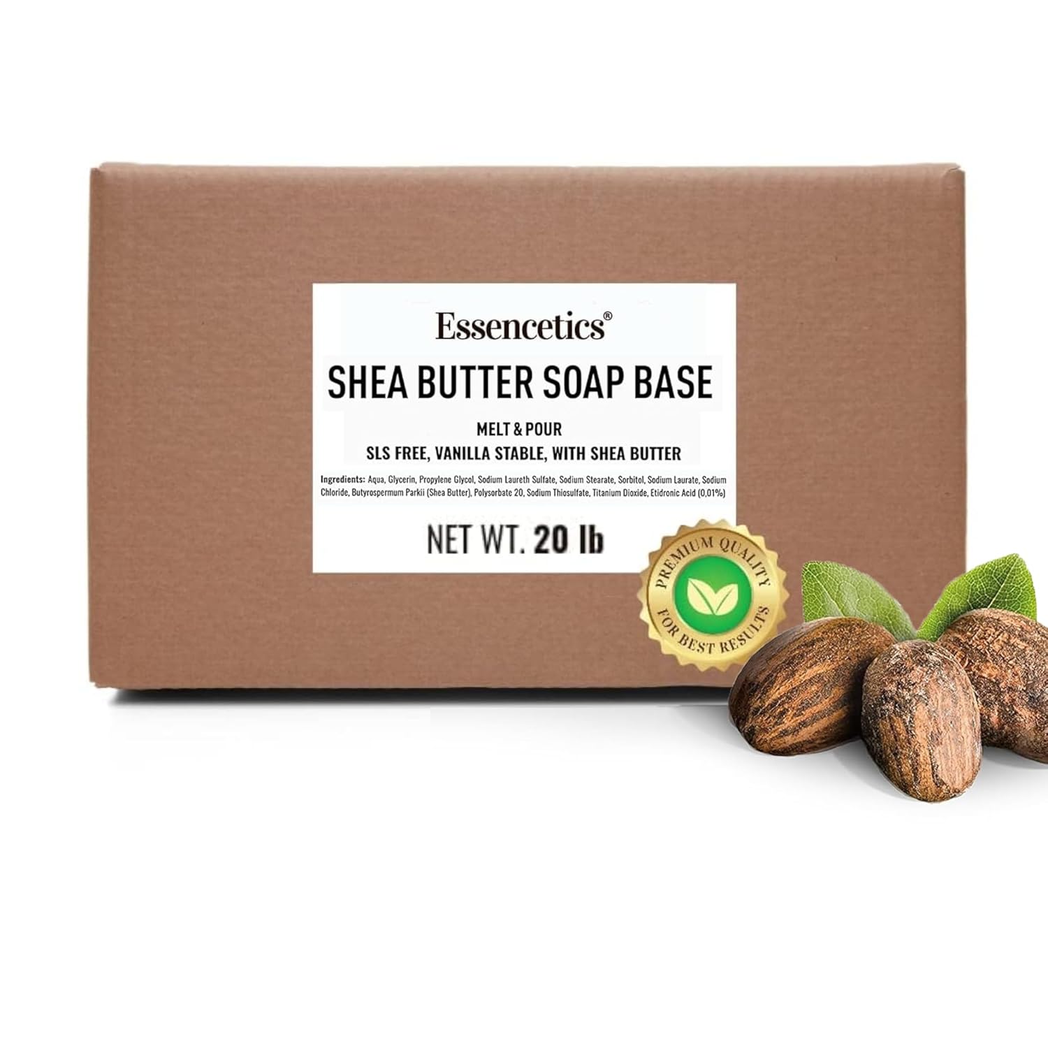 Shea Butter Melt and Pour Soap Base - SLS Free, Vegan 20 lb