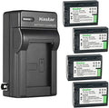 1200mAh 4-Pack Li-ion Batteries with AC Charger for Sony Camcorders