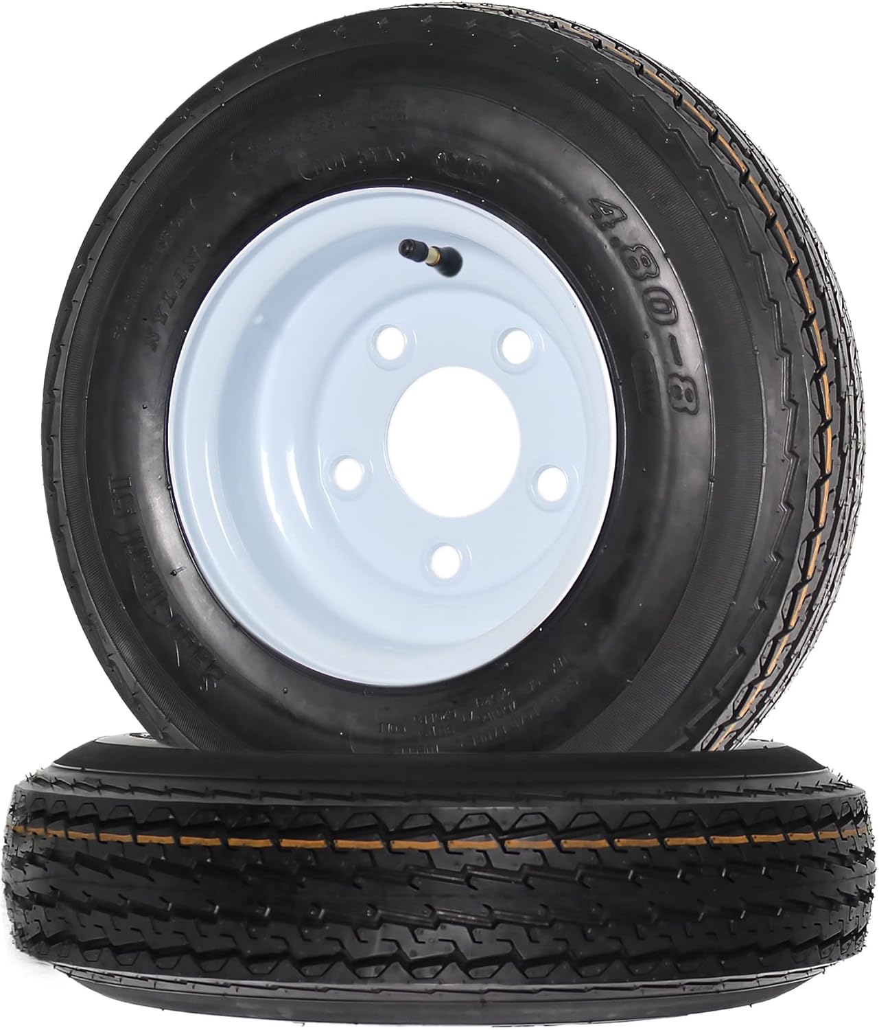 eCustomrim 2-Pack Trailer Tire On Rim 480X8 for Heavy Loads