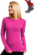 Merino Wool Base Layer Women Midweight - Warm, Soft Thermal Shirt