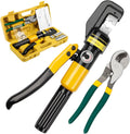 Hydraulic Crimping Tool and Cable Cutter 12 AWG to 00 - 10 Ton Crimper